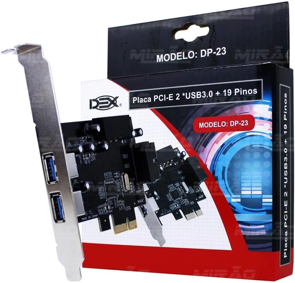 Placa Pci-e Usb 3.0 Dex Dp-23 ( 2 Saidas Usb 3.0 + 1 Interna ) - Cod: 4644